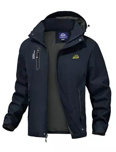 donhobo Jacken donhobo Herren Outdoor Wanderjacke Wasserabweisend Atmungsaktiv Winddichte Funktionsjacke Leicht Übergangsjacke Trekkingjacke Mäntel mit Abnehmbare Kapuze