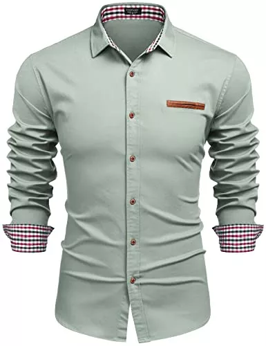 COOFANDY Hemden COOFANDY Herren Hemd Langarm Jeanshemd Denim Shirt Kent-Kragen Langarmhemd Cowboy-Style Freizeit Hemd Männer Business Casual