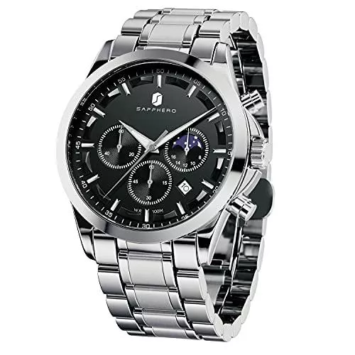 BENYAR Uhren BENYAR herrenuhr Braun Leder Strap Chronograph Quarz Uhr Männer Datum Kalender Wasserdicht Armbanduhr Herren Sport mit Blau/Schwarz Zifferblatt Elegantes Geschenk