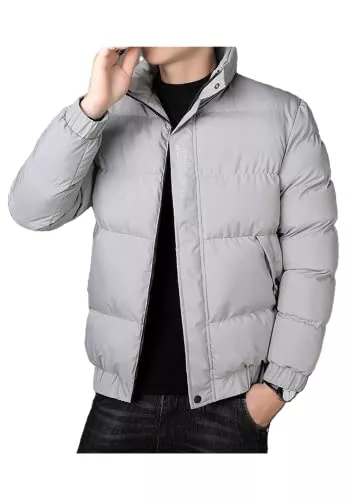 ShangSRS Jacken ShangSRS Herren Winter Jacke Steppjacke, wattierte Jacke Winterjacke gefüttert mit Stehkragen Daunenmantel