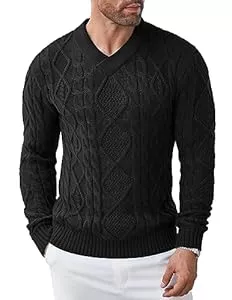 COOFANDY Pullover & Strickmode COOFANDY Herren Pullover Winter V-Ausschnitt Slim fit Strickpullover Warm Feinstrick Pullover Sweater für Männer
