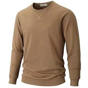 VEIISAR Pullover & Strickmode VEIISAR Herren Sweatshirt mit Rundhalsausschnitt Männer Basic Pullover Langarmshirts Freizeit Sport Shirt
