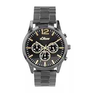 s.Oliver Uhren s.Oliver Armbanduhr Herren Chronograph Analog, mit Edelstahl Armband, 3 bar Wasserdicht, Kommt in Uhren Geschenk Box