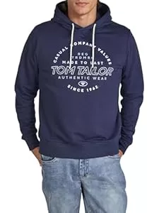 TOM TAILOR Kapuzenpullover TOM TAILOR Hoodie Herren Regular Fit Kapuzenpullover Pullover Print Schwarz Grün Blau S M L XL XXL 3XL