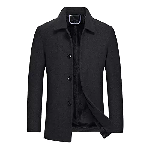 YOUTHUP Mäntel YOUTHUP Mantel Herren Wolle Kurzmantel Regular Fit Winter Wollmantel Kurz Herrenmantel für Business Freizeit