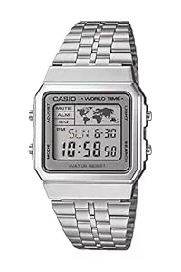 CASIO Uhren CASIO Unisex Digital Quarz Uhr mit Edelstahl Armband A500WA-7