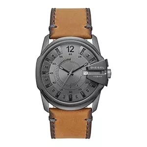 Diesel Uhren Diesel Herrenuhr Master Chief Dreizeiger, Gehäusegröße 46 mm, Edelstahluhr mit Lederarmband