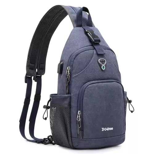 G4Free Taschen & Rucksäcke G4Free Canvas Sling Bag Brusttasche Schultertasche Herren Damen für Reise Wandern Laufen Klettern…