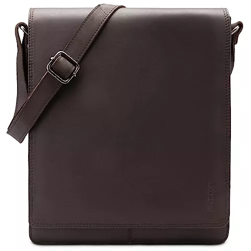 LEABAGS Taschen & Rucksäcke LEABAGS Leder Messenger Bag, London Vintage Herren Umhängetaschen, Echtleder Aktentasche Laptoptasche bis 13 Zoll, Umhängetasche mit Schultergurt Arbeitstasche Herren Lehrertasche