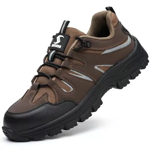 POYLONU Sneaker & Sportschuhe POYLONU Sicherheitsschuhe Herren Damen Arbeitsschuhe Leicht Atmungsaktiv rutschfest mit Stahlkappe Gr.36-47