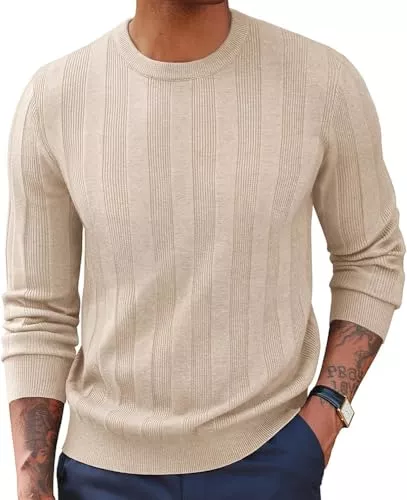 PJ PAUL JONES Pullover & Strickmode PJ PAUL JONES Herren Pullover Rundhalsausschnitt Strickpullover Texturierte Langarm Sweater