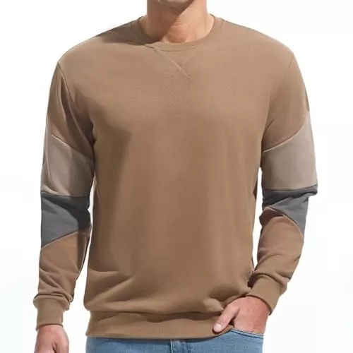 VEIISAR Pullover & Strickmode VEIISAR Herren Sweatshirt mit Rundhalsausschnitt Männer Basic Pullover Langarmshirts Freizeit Sport Shirt