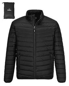 Outdoor Ventures Jacken Outdoor Ventures Herren Steppjacke Packbare Leichte Warme Übergangsjacke Herren Wasserfeste Pufferjacke mit 3 Taschen für Outdoor Casual Wandern