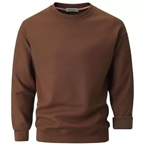 VEIISAR Pullover & Strickmode VEIISAR Herren Heavy Weight Pullover mit Rundhalsausschnitt,410g – Warmes Sweatshirt für Herbst & Winter - Dickes Fleece-Innenfutter
