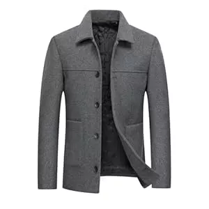Allthemen Mäntel Allthemen Herren Wintermantel Baumwolle Warm Mantel Männer Slim Fit Kurzmantel Winterjacke Freizeit