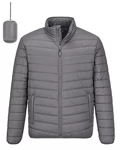 Outdoor Ventures Jacken Outdoor Ventures Herren Steppjacke Packbare Leichte Warme Übergangsjacke Herren Wasserfeste Pufferjacke mit 3 Taschen für Outdoor Casual Wandern
