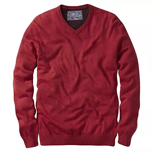 Charles Wilson Pullover & Strickmode Charles Wilson Feinstrick Baumwollpullover mit V-Ausschnitt für Herren