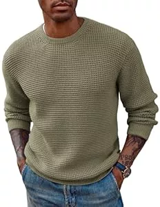 PJ PAUL JONES Pullover & Strickmode PJ PAUL JONES Pullover Herren mit Rundhals Waffelmuster Strickpullover Grobstrick Winterpullover