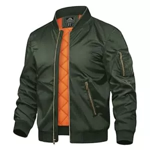TACVASEN Jacken TACVASEN Herren Übergangsjacke Bomberjacke College Jacke Fliegerjacke Basic Freizeitjacke mit Reißverschlusstaschen