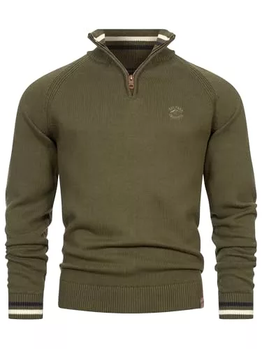 Indicode Pullover & Strickmode Indicode Herren INSwift Strickpullover mit Stehkragen und Reißverschluss | Herrenpullover Pulli für Männer