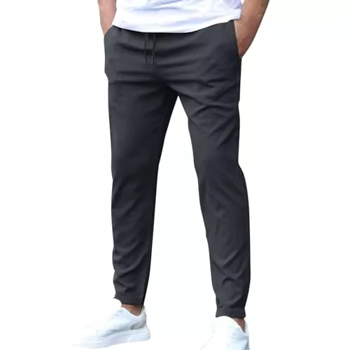 SOOUICKER Hosen SOOUICKER Chino Hose Herren Regular Fit mit Gummibund Freizeithose Lang Leicht Stoffhose Jogging Jogginghose Elegant Ohne Bündchen Hosen Modern mit Gummizug Casual