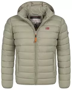Geographical Norway Jacken Geographical Norway Herren Herbst Winter Jacke warm gefüttert Steppjacke Outdoor Leicht Kapuzenjacke Winterjacke