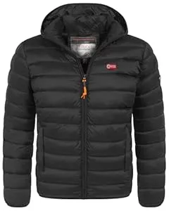 Geographical Norway Jacken Geographical Norway Herren Herbst Winter Jacke warm gefüttert Steppjacke Outdoor Leicht Kapuzenjacke Winterjacke