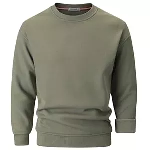 VEIISAR Pullover & Strickmode VEIISAR Herren Heavy Weight Pullover mit Rundhalsausschnitt,410g – Warmes Sweatshirt für Herbst & Winter - Dickes Fleece-Innenfutter