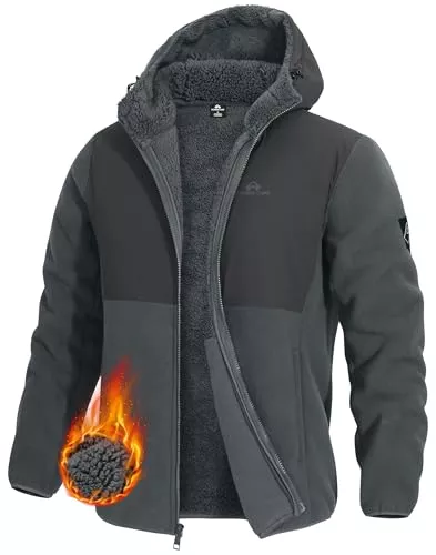 Pioneer Camp Jacken Pioneer Camp Herren Jacke Winter mit Sherpa Fleece Warmes Hoodie mit Kapuze winddicht Übergangsjacke für Männer ideal für Outdoor Alltag