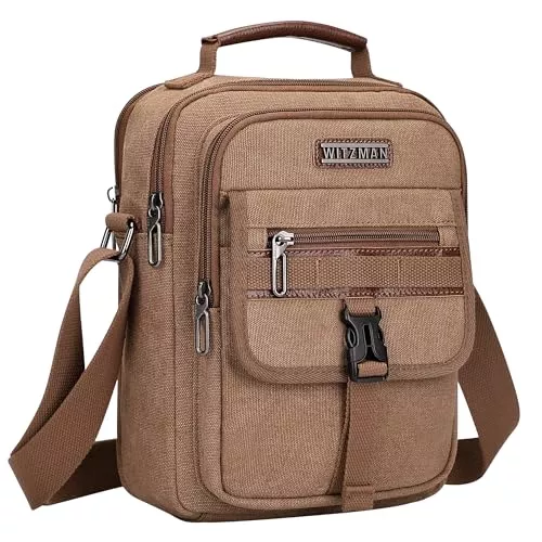 WITZMAN Taschen & Rucksäcke WITZMAN Umhängetasche Herren Canvas Schultertasche Herren Tasche Umhängen Vintage Fit 11 iPad Messenger Bag Herrenhandtasche für Reisen