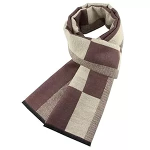 Enwokran Schals & Tücher Enwokran Schal Herren Herbst Winter Elegant Classic Plaid Männer Warmer Weicher Winterschal Komfortabel Casual Business Lange Gestrickter Schal Strickschal 185x33cm