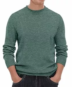 Hisir Pullover & Strickmode Hisir Pullover Herren Strickpullover Rundhals Pulli Männer, Bequem und Weich, Warmer Winter Pullover für Männer, Herren Basic Pullover mit Langen Ärmeln