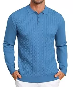 Elainone Pullover & Strickmode Elainone Herren Polo Pullover Langarm Strickpullover Mit Polokragen Slim fit Zopfmuster Pullover Sweater Leichter Freizeit Feinstrickpullover