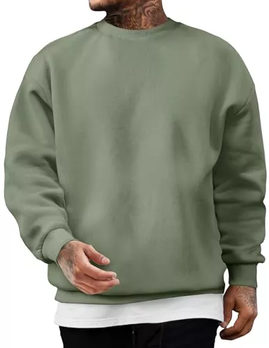 JMIERR Pullover & Strickmode JMIERR Sweatshirt Herren Baumwolle Rundhals Hoodie Pullovers Winter Männer Soft Langarm Sweatshirts Loose Fit