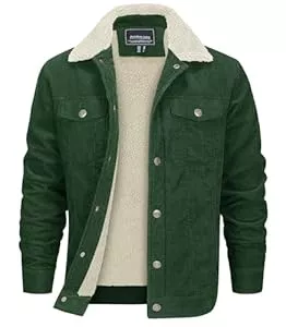 EKLENTSON Jacken EKLENTSON Herren Warme Cordjacke Winter Winddicht Outdoorjacke Casual Gefütterte Übergangsjacke mit Taschen