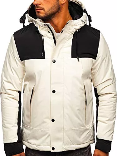BOLF Jacken BOLF Herren Winterjacke Puffer Wintermantel Daunenjacken Steppjacke Kapuze Winter Übergangsjacke Gefüttert Wärm Reißverschluss Outdoor Casual Style [4D4]
