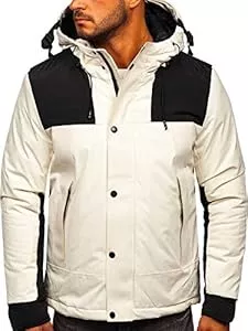 BOLF Jacken BOLF Herren Winterjacke Puffer Wintermantel Daunenjacken Steppjacke Kapuze Winter Übergangsjacke Gefüttert Wärm Reißverschluss Outdoor Casual Style [4D4]