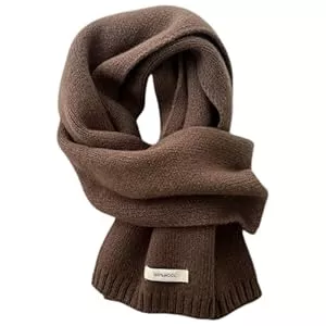 Generisch  Generisch Winterschal Wollschal Weiche Warm Strickschal - 100% Wolle - Herbst Winter Einfarbig Gestrickter Schal Vielseitiger Kaschmir-Halsschal für Damen Herren, 160 x 20 cm