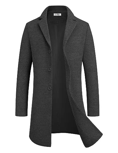 COOFANDY Mäntel COOFANDY Herren Mantel Wintermantel Warm Herrenmantel Reverskragen Business Mantel Trenchcoat Winterjacke mit Taschen