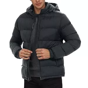 Generisch Jacken Generisch Glänzende Daunenjacke Herren Warme Winterjacke Leichte Steppjacke Mit Kapuze Outdoor Puffer Jacke Puffermantel Langarm Wintermantel