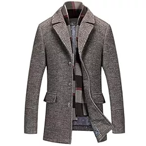 Mirecoo  Mirecoo Herren warm Wollmantel Kurzmantel Winter Jacke Business