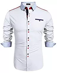 COOFANDY Hemden COOFANDY Hemd Herren Langarm Regular Fit Businesshemd Kentkragen Gestreift Elegante Hemden für Männer