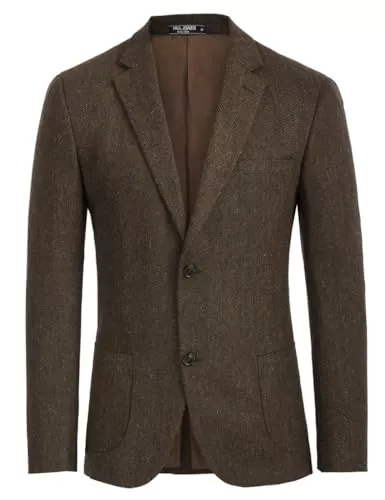 PJ PAUL JONES Blazer PJ PAUL JONES Herren-Blazer mit Fischgrätenmuster, Wollmischung, Revers, zwei Knöpfe, Anzugjacken