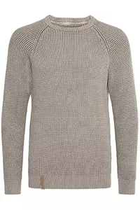 Indicode  Indicode IDRockford Herren Pullover Strickpullover Grobstrick Pullover mit Rundhals-Ausschnitt Rippbündchen 100% Baumwolle Regular fit