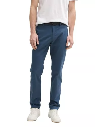 TOM TAILOR Jeans Tom Tailor Herren Slim Fit Chino Hose aus Stretch Piqué mit Gürtel