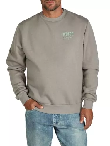 riverso Pullover & Strickmode riverso Pullover Herren mit Druck RIVJamie Regular Fit Sweatshirt Rundhals Langarm Weiß Beige Grau Grün Schwarz S M L XL XXL 3XL 4XL 5XL