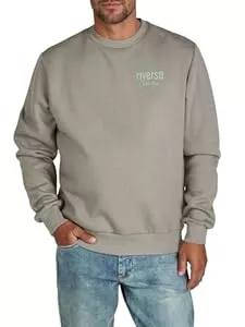 riverso  riverso Pullover Herren mit Druck RIVJamie Regular Fit Sweatshirt Rundhals Langarm Weiß Beige Grau Grün Schwarz S M L XL XXL 3XL 4XL 5XL