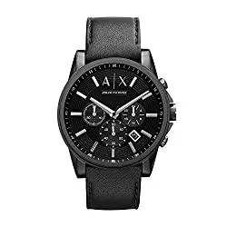 Armani Exchange Uhren Armani Exchange Herren Chronograph Quarz Uhr mit Leder Armband AX2098