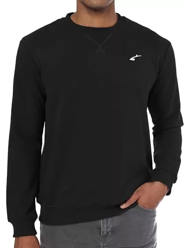 Yageshark Pullover & Strickmode Yageshark Sweatshirt Herren Baumwolle Ohne Kapuze Basic Pullover mit Rundhalsausschnitt Männer Langarmshirt für Freizeit & Sport