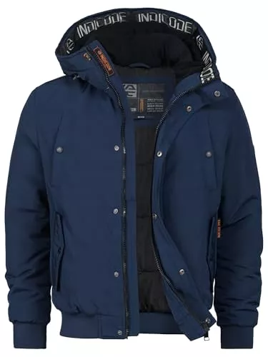 Indicode Jacken Indicode Herren INAlbanos Winterjacke mit Kapuze | Herrenjacke mit verdecktem Reißverschluss Männer